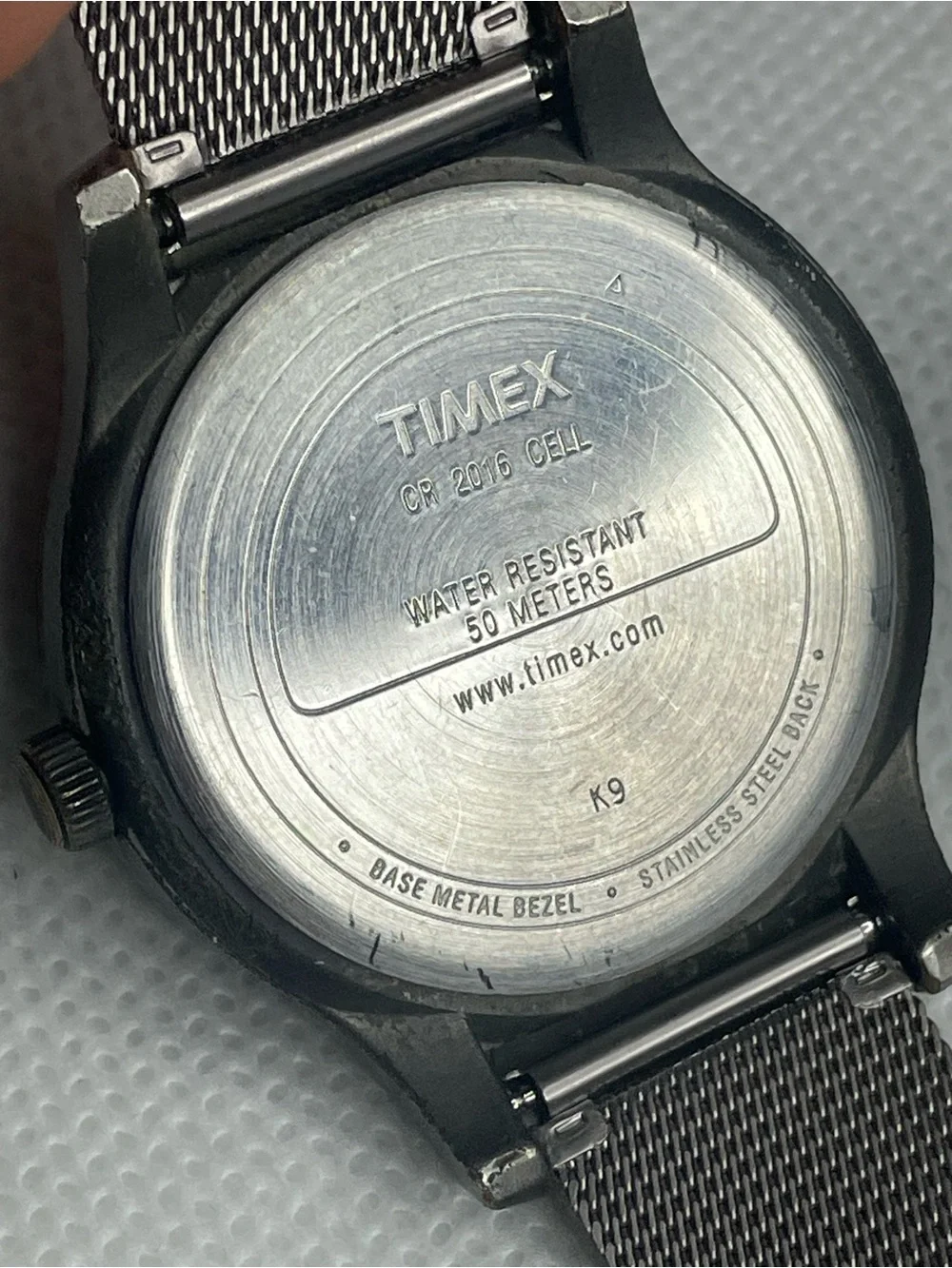 Vintage Timex Expedition Indiglo Watch 24 Hour Dial All Stainless Mesh Bracelet